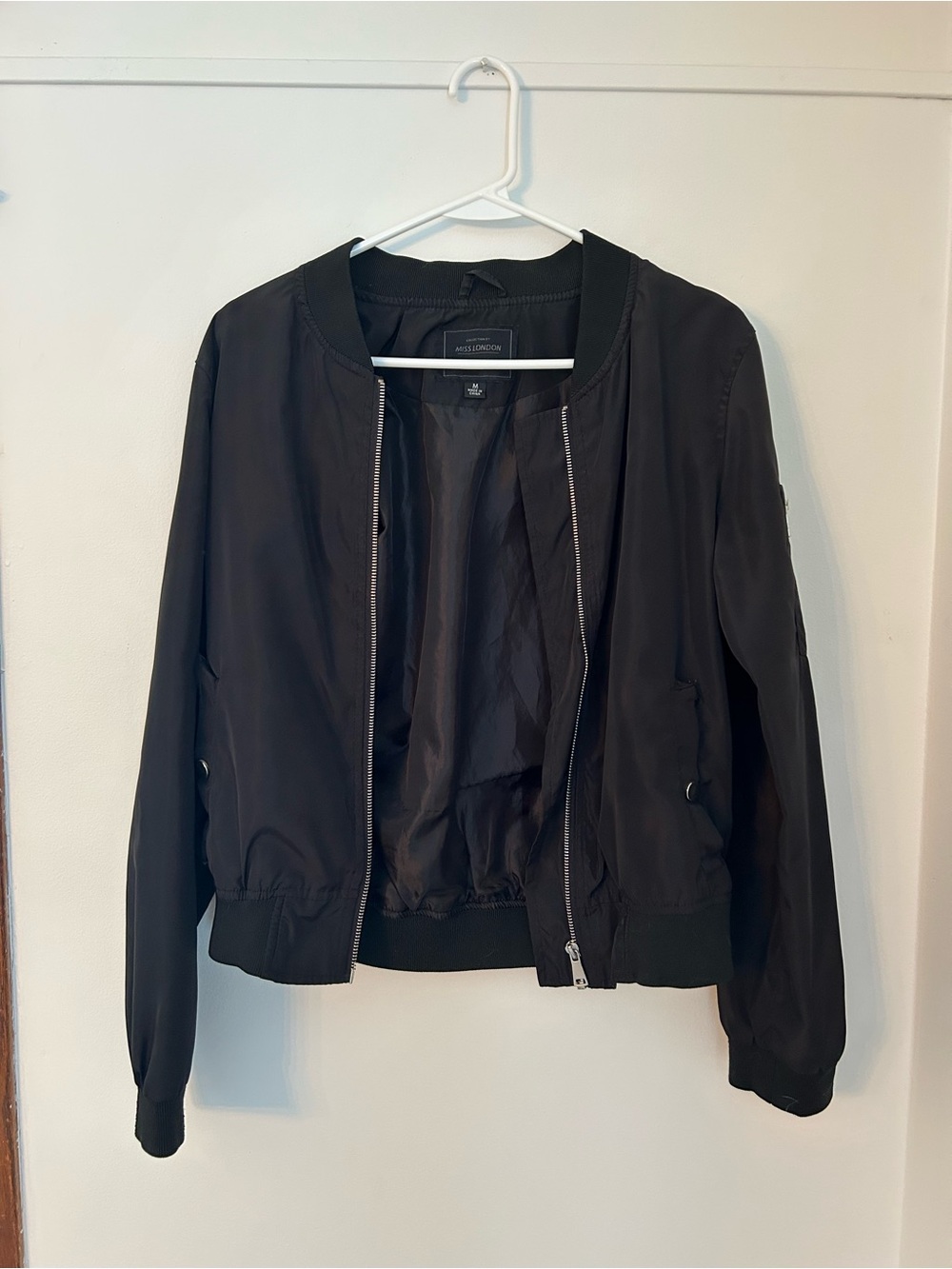 Miss London Black Bomber Jacket